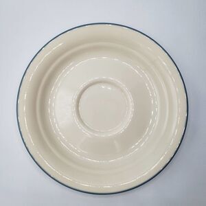 Corelle Vintage Cream White and Sunflower Blue Rim Saucer Plate